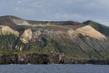Italie, Sicile, iles Eoliennes, classées Patrimoine Mondial de l'UNESCO, ile de Vulcano, les flancs du cratère du volcan della Fossa