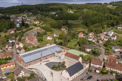 France, Moselle, Meisenthal, Centre international d'Art verrier (CIAV) (international glass centre) (aerial view)