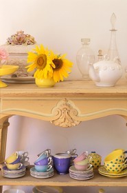 France, Gard, a cupboard in the Provencal bed and breakfast Le Mas de l' Amandier