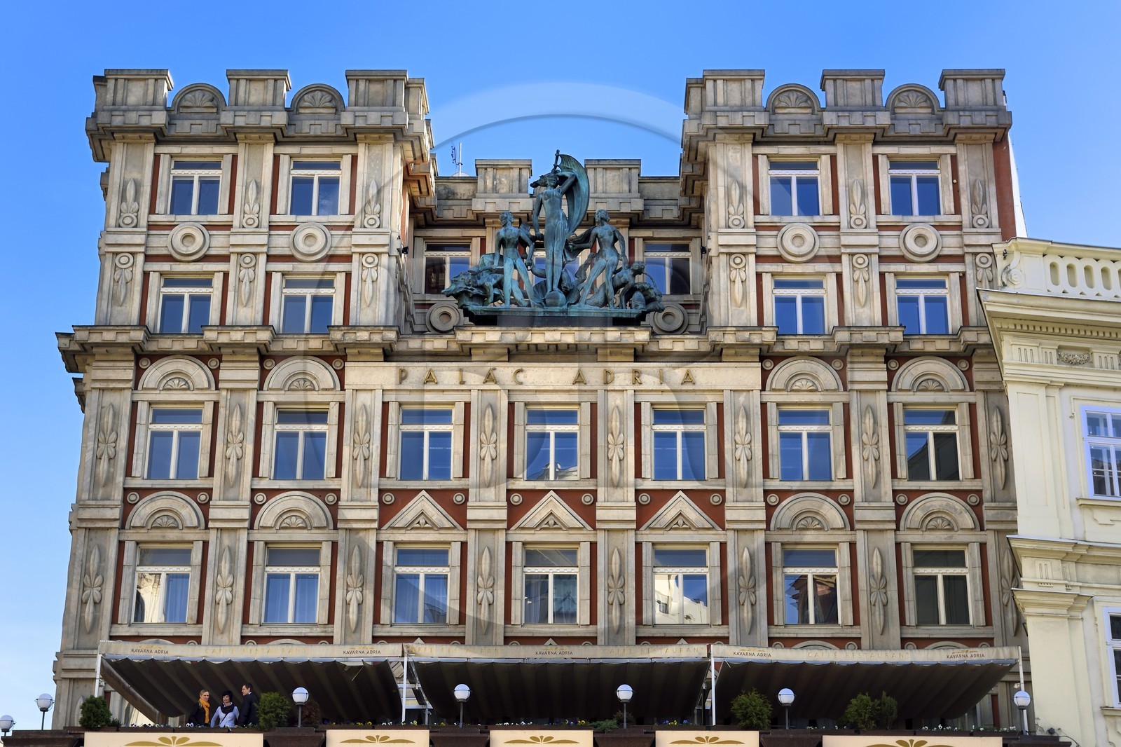 Czech Republic, Prague, Nove Mesto, the Adria palace built in 1925 by Pavel Janak and Joseph Zasche in Rondocubist style on Jungamanovo namesti