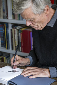 France, Paris, cartoonist and comic book author François Schuiten in his Parisian studio