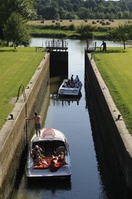France, Saône et Loire (71), écluse de La Truchère sur la Seille