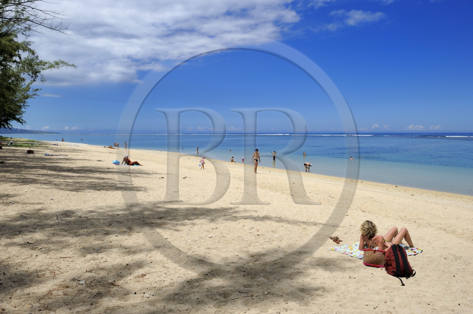France, île de la Réunion, la Cote Ouest, plage du lagon de Saint-Gilles-Les-Bains, l'Ermitage-les-Bains