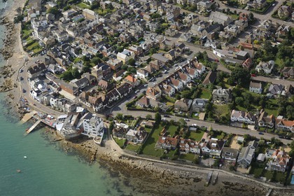 United Kingdom, England, Hampshire, Isle of Wight, Bembridge, Seaview area (aerial view)