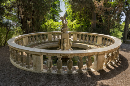 Italy, Liguria, Province of Imperia, Ventimiglia, Hanbury Botanical Garden, the fountain of the Mermaid