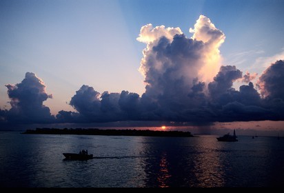 Etats-Unis, Floride, Key West, coucher de soleil depuis le Pier House