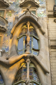 Espagne, Catalogne, Barcelone, quartier de l'Eixample, Passeig de Gracia, Casa Batllo de l'architecte du modernisme catalan Antoni Gaudi, site classé au Patrimoine Mondial de l'UNESCO