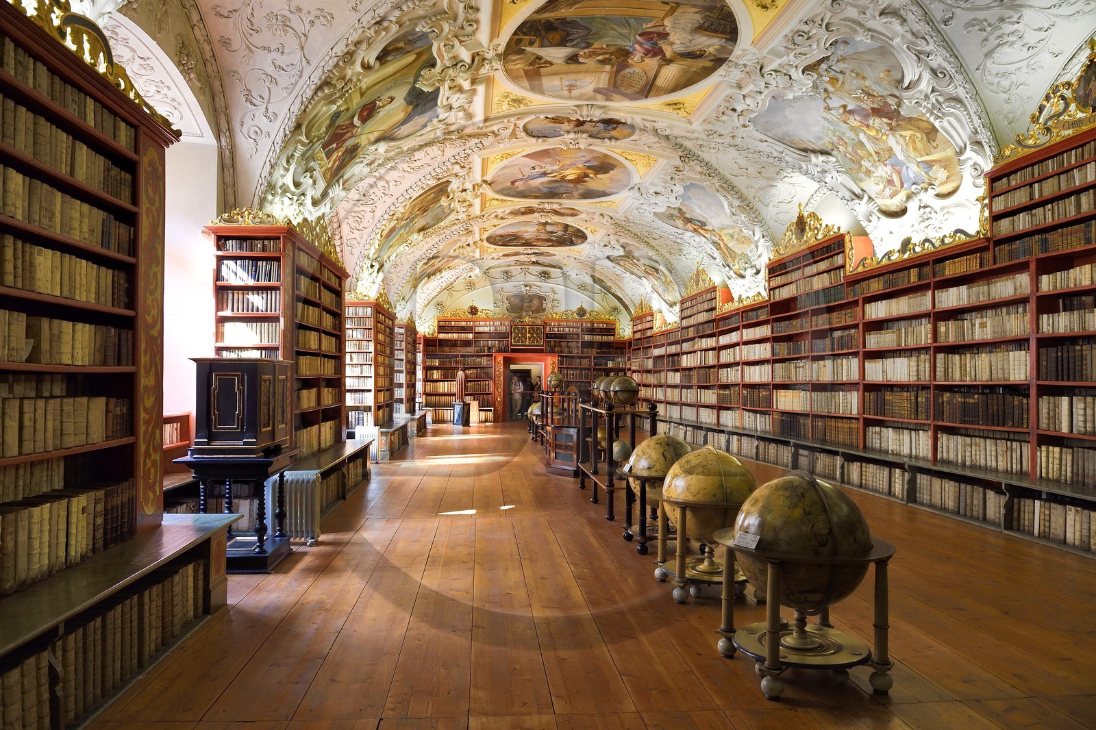 République Tchèque, Prague, centre historique classé Patrimoine Mondial de l'UNESCO, quartier de Strahov, bibliothèque du Monastère de Strahov, salle théologique