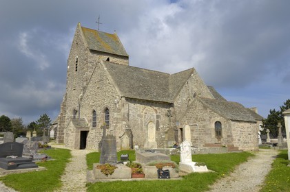 France, Manche, Cotentin, La Hague, Geville Hague, the church and its cemetery