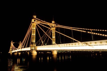 United Kingdom, London, Thames river and Albert Bridge