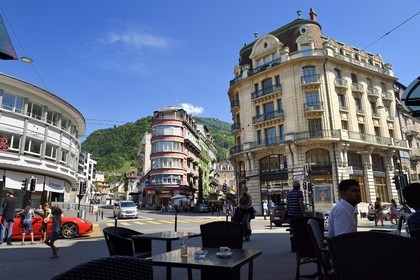 Suisse, Canton de Vaud, Montreux, à l'angle de la rue de la Paix et de l'avenue du Casino