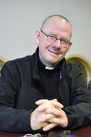 France, Bas Rhin, Mont Saint Odile, Mont Sainte-Odile Abbey also known as Hohenburg Abbey, Father Christophe Schwalbach rector of the sanctuary