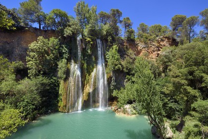 France, Var, Provence Verte, parc naturel regional du Verdon, Sillans waterfall, Bresque river