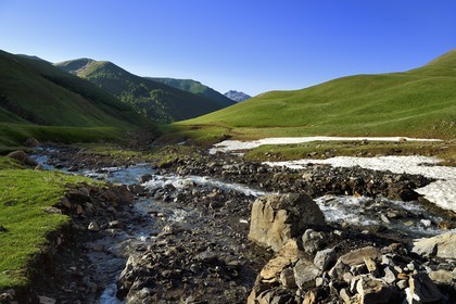 France, Alpes de Haute Provence, Parc National du Mercantour (National Park of Mercantour), Val d'Allos, cirque of Sestriere, the Verdon around its source