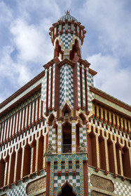 Espagne, Catalogne, Barcelone, Casa Vicens (1883 - 1885) de l'architecte du modernisme catalan Antoni Gaudi, site classé au Patrimoine Mondial de l'UNESCO