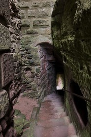 France, Bas-Rhin (67), château de Fleckenstein, escalier troglodityque