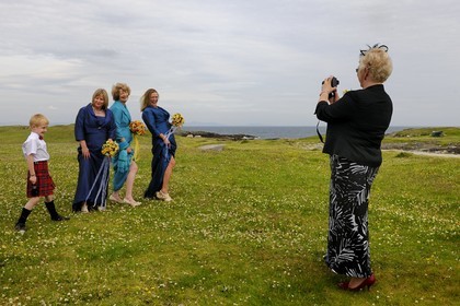 Royaume-Uni, Ecosse, Hébrides intérieures, Ile de Tiree, mariage traditionnel à Scarinish