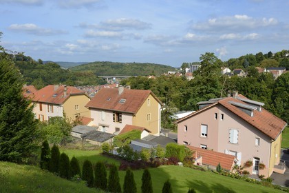 France, Moselle (57), Vallée de la Fensch, Hayange, la cité Bellevue destinée à l'origine aux cadres de la mine