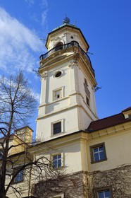Czech Republic, Prague, historical centre listed as World Heritage by UNESCO, Stare Mesto District, the Clementinum (Klementinum), observatory tower topped by a statue of Atlas