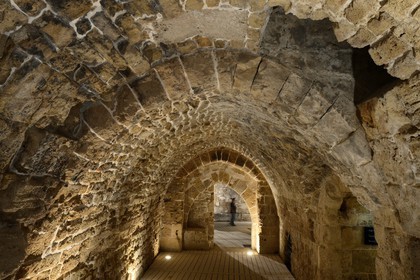 Israel, North district, Galilee, Acre (Akko), old town, listed as World Heritage by UNESCO, the Crusaders underground city, street along the Hospitaller fortress