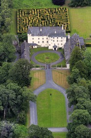 United Kingdom, Scotland, Borders, Tweed Valley, castle of Traquair House (aerial view)
