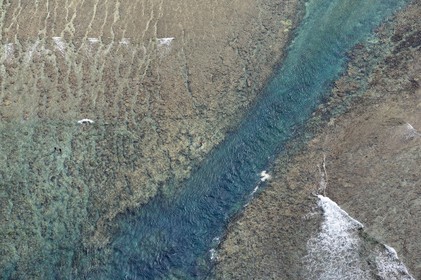France, île de la Réunion, la Cote Ouest, le lagon de Saint-Gilles-Les-Bains, la Passe de l'Hermitage à l'Ermitage-les-Bains (vue aérienne)