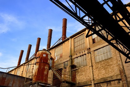 France, Moselle, Fensch Valley, Uckange steel mill, Blast furnace U4 park
