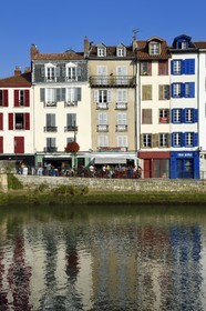 France, Pyrenees Atlantiques, Basque Country, Bayonne, the Nive river banks, outside Café on the quai Augustin Chaho