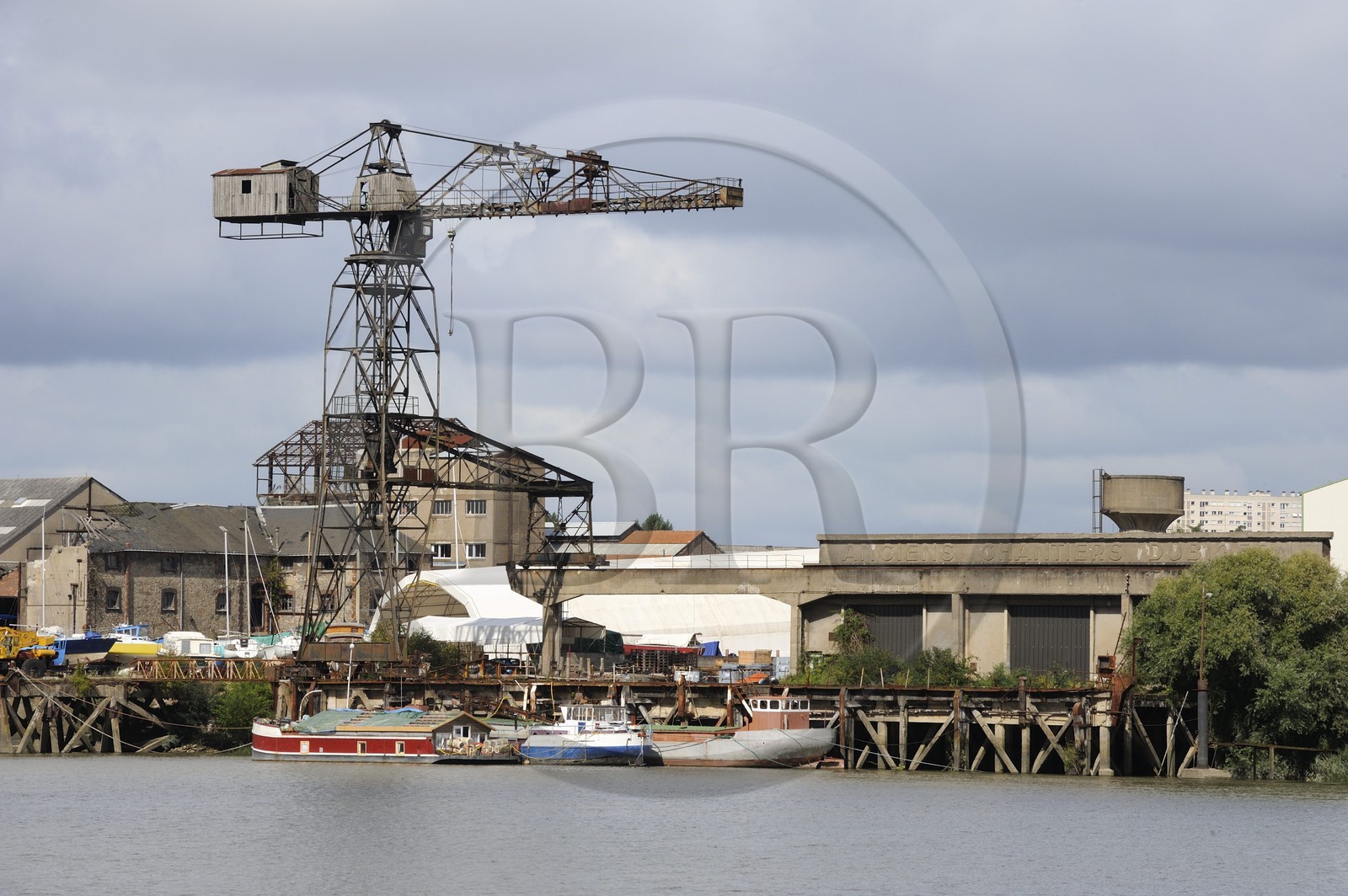France, Loire-Atlantique (44), Nantes, anciens chantiers navals face à Trentemoult