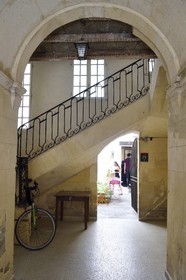 France, Bouches du Rhone, Arles, entrance of the former mansion Raynaud