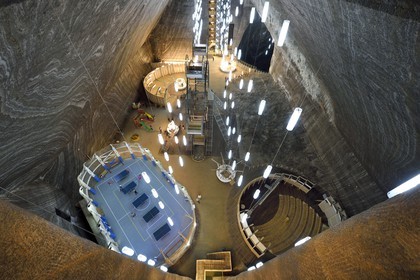 Romania, Transylvania, Cluj region, Turda, former Turda salt mine whose exploitation began in Roman times transformed into a leisure center and health