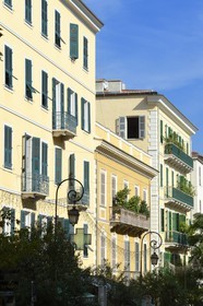 France, Corse du Sud, Ajaccio, street Cours Napoleon buildings