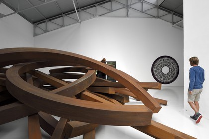 France, Var, Le Muy, Fondation Bernar Venet, Collapse (2014), a monumental piece of 200 tons of steel in the former factory converted into an exhibition hall