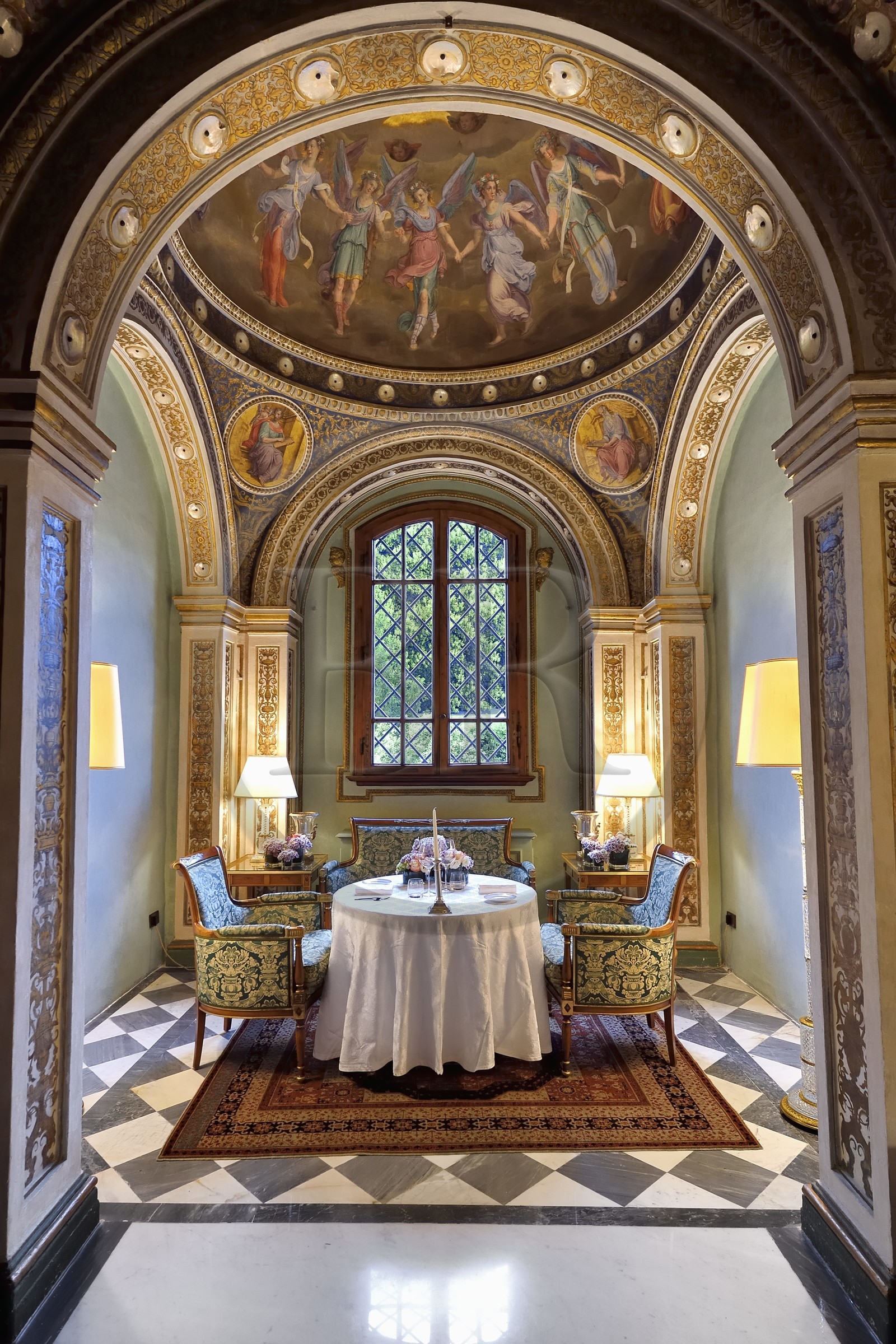 Italie, Toscane, Florence, centre historique classé Patrimoine Mondial de l'UNESCO, Palazzo Della Gherardesca, palace 5 étoiles Four Seasons Hotel Firenze, la chapelle du Cardinal