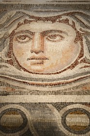 Israel, Jérusalem, quartier de Guivat Ram, musée d'Israel, departement d'archéologie, détail d'une mosaique triclinium d'une villa romaine de Naplouse du IIIème siècle