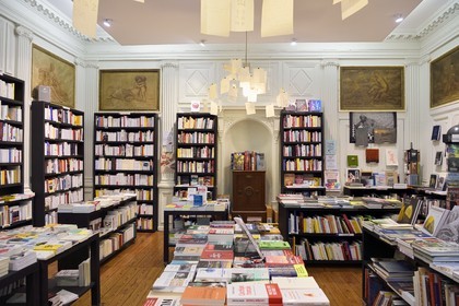 France, Bas Rhin, Strasbourg, old town listed as World Heritage by UNESCO, former mansion of the Zorn of Bulach, Quai des Brumes bookstore