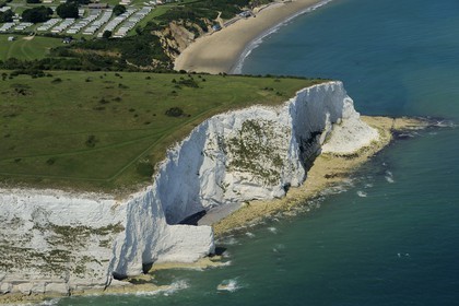 United Kingdom, England, Hampshire, Isle of Wight, Culver Down cliffs (aerial view)