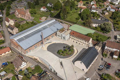 France, Moselle, Meisenthal, Centre international d'Art verrier (CIAV) (international glass centre) (aerial view)