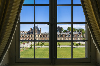 France, Seine-et-Marne, Fontainebleau, castle of Fontainebleau listed as World Heritage by UNESCO, Cour du Cheval blanc