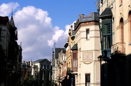 Belgique, Flandre, Anvers (Antwerpen), quartier Zurenborg, une des quatre maisons se faisant face dites des 4 Saisons