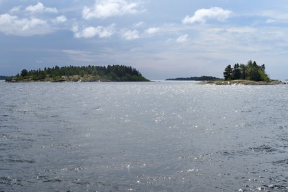 Sweden, Vasterbotten County, Umea region, Norrbyskär islands which was one of the largest sawmills in Europe in the early 20th century