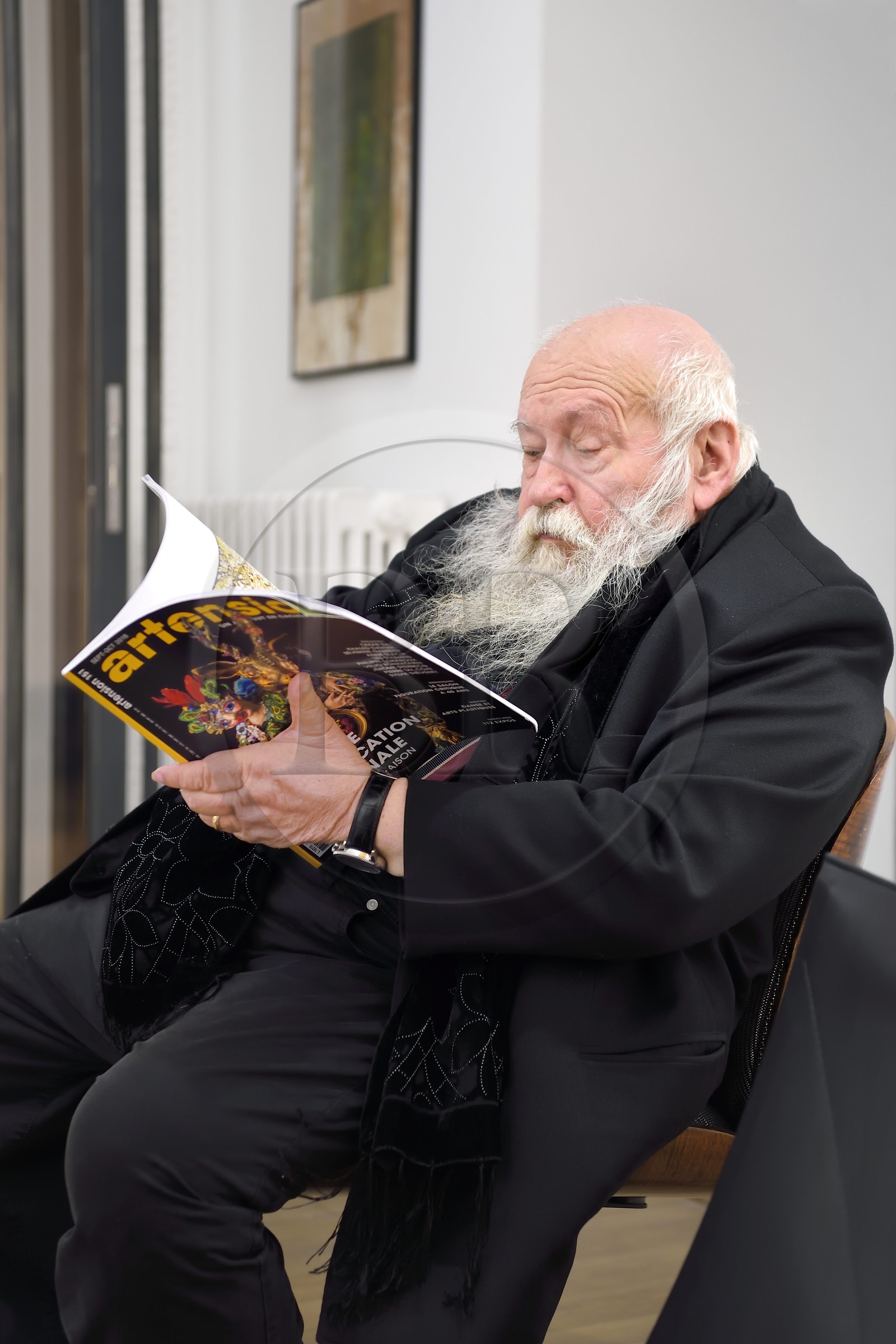 France, Paris (75), Galerie RX, Hermann Nitsch, artiste contemporain autrichien, cofondateur du mouvement Wiener Aktionismus (Actionnisme viennois)