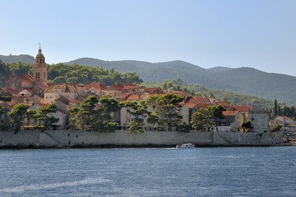 Croatie, Dalmatie, cote dalmate, Ile de Korcula, ville de Korcula