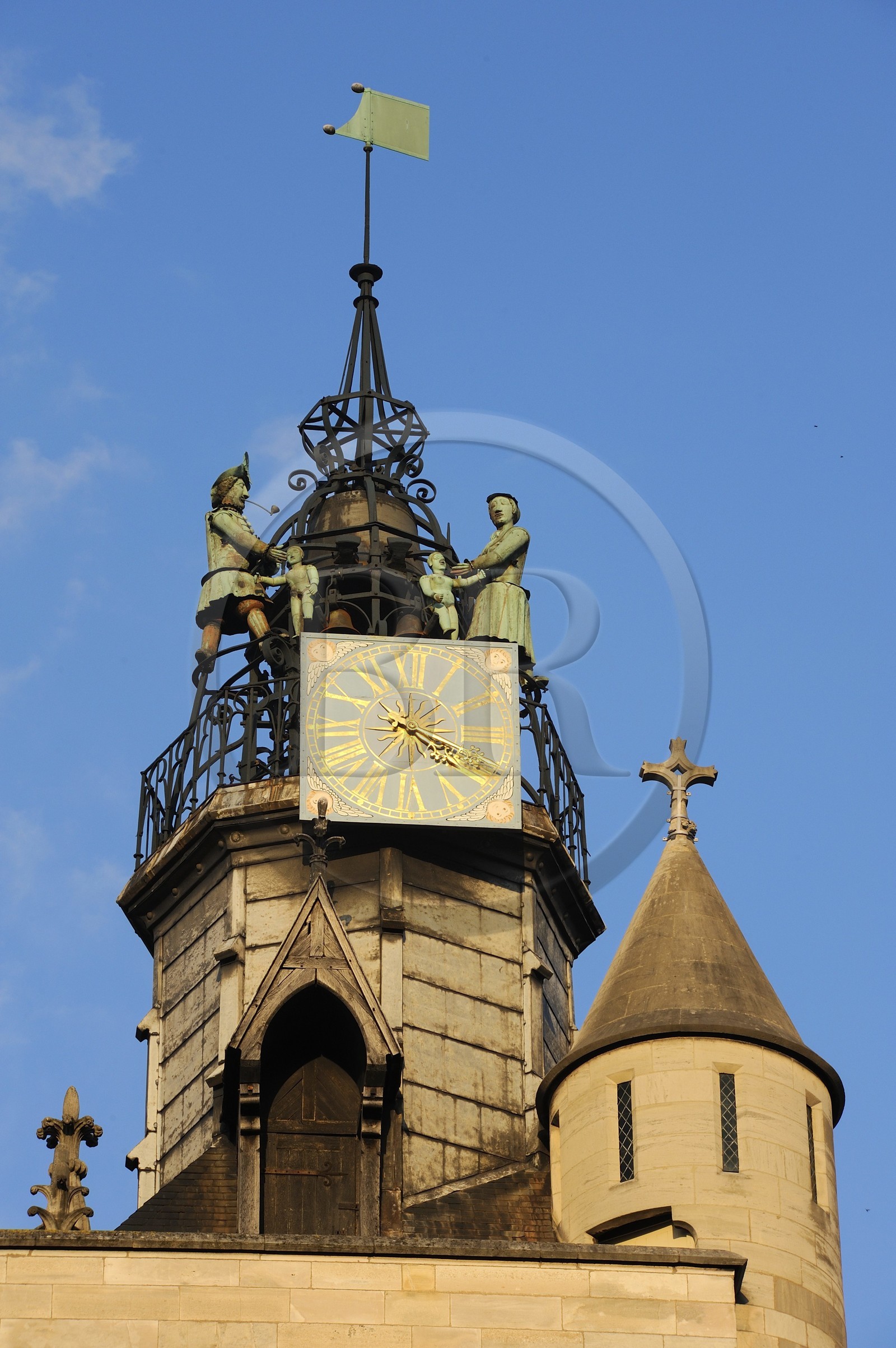 France, Côte d'Or (21), Dijon, l'église Notre-Dame (1230-1250), l'horloge à Jacquemart