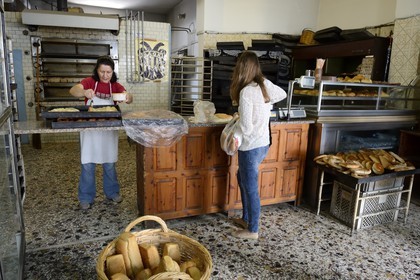 Greece, Cyclades islands, Mykonos island, Chora (Mykonos town), one of the oldest bakeries in the old town