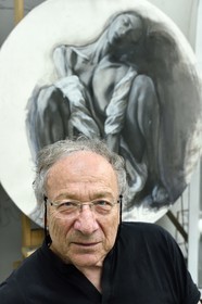 France, Ivry sur Seine, the artist Ernest Pignon-Ernest in his studio