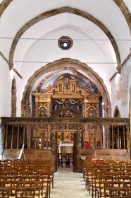 France, Var, the Dracenie, Les Arcs-sur-Argens, Sainte Roseline chapel and abbey church of the former La Celle-Roubaud monastery, baroque altar