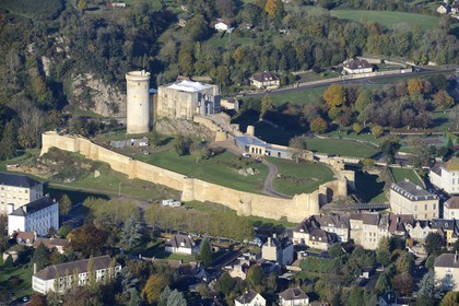 France, Calvados, (aerial view), Falaise, William the Conqueror's castle (aerial view)