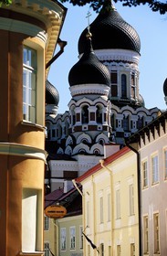 Estonie (Pays Baltes), région de Harju, Tallinn, capitale européenne de la culture 2011, cathédrale orthodoxe Alexandre-Nevski à Toompea (ville haute)