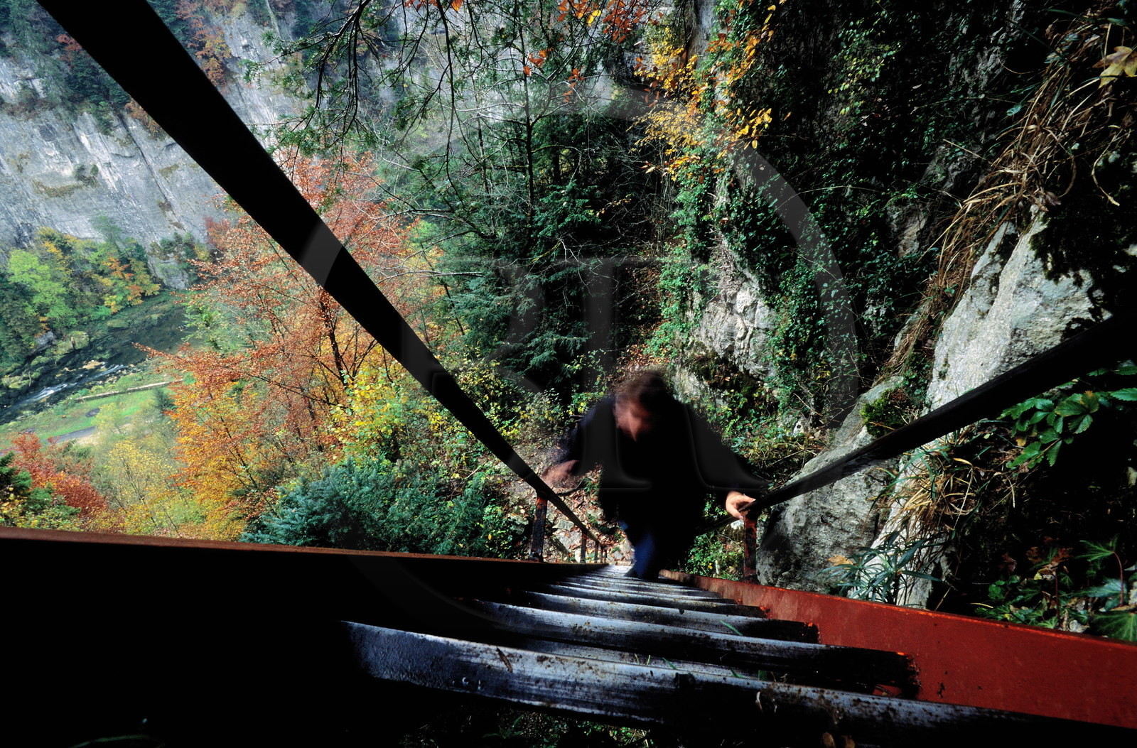 France, Doubs (25), les Echelles de la Mort dans la vallée du Doubs marquent la frontière Franco-suisse